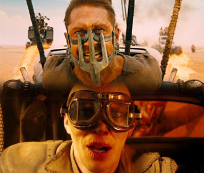 Tom Hardy y Nicholas Hoult en Mad Max: Fury Road