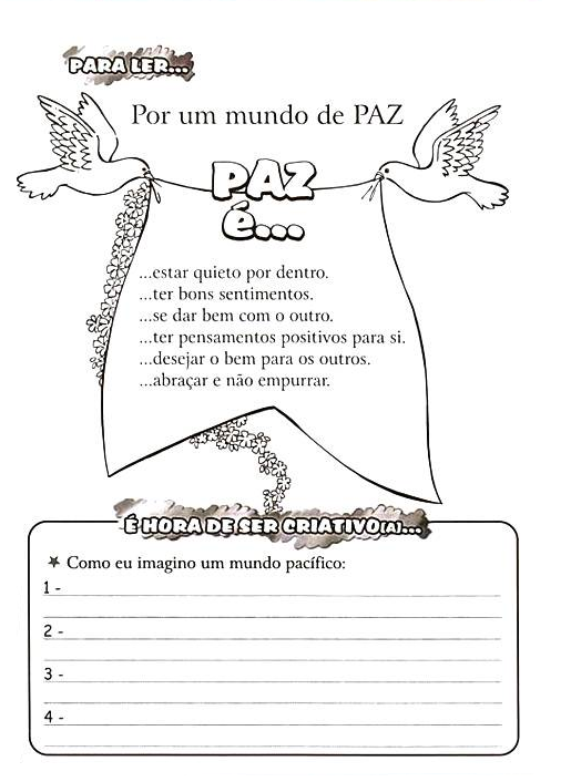 ATIVIDADES COM O TEMA PAZ EDUCANDO COM AMOR 2013