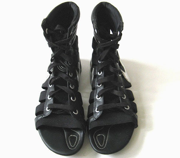 NIKE BLACK LEATHER GLADIATOR SANDALS WOMENS SIZE 8