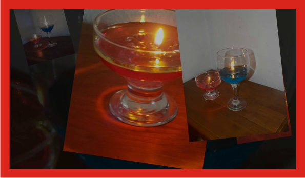 Velas con aceite y agua