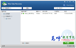 檔案救援軟體免安裝 Wise Data Recovery Portable 中文版下載