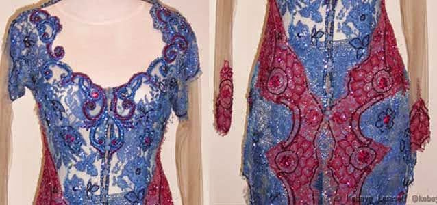 kebaya pengantin detail bordir