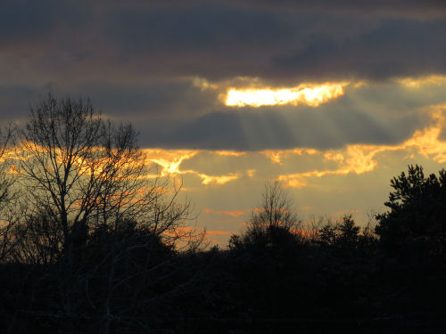 sunset with Tyndall effect