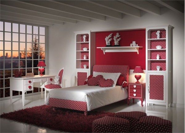 DECORATING IDEAS FOR GIRLS BEDROOM RED COLOR