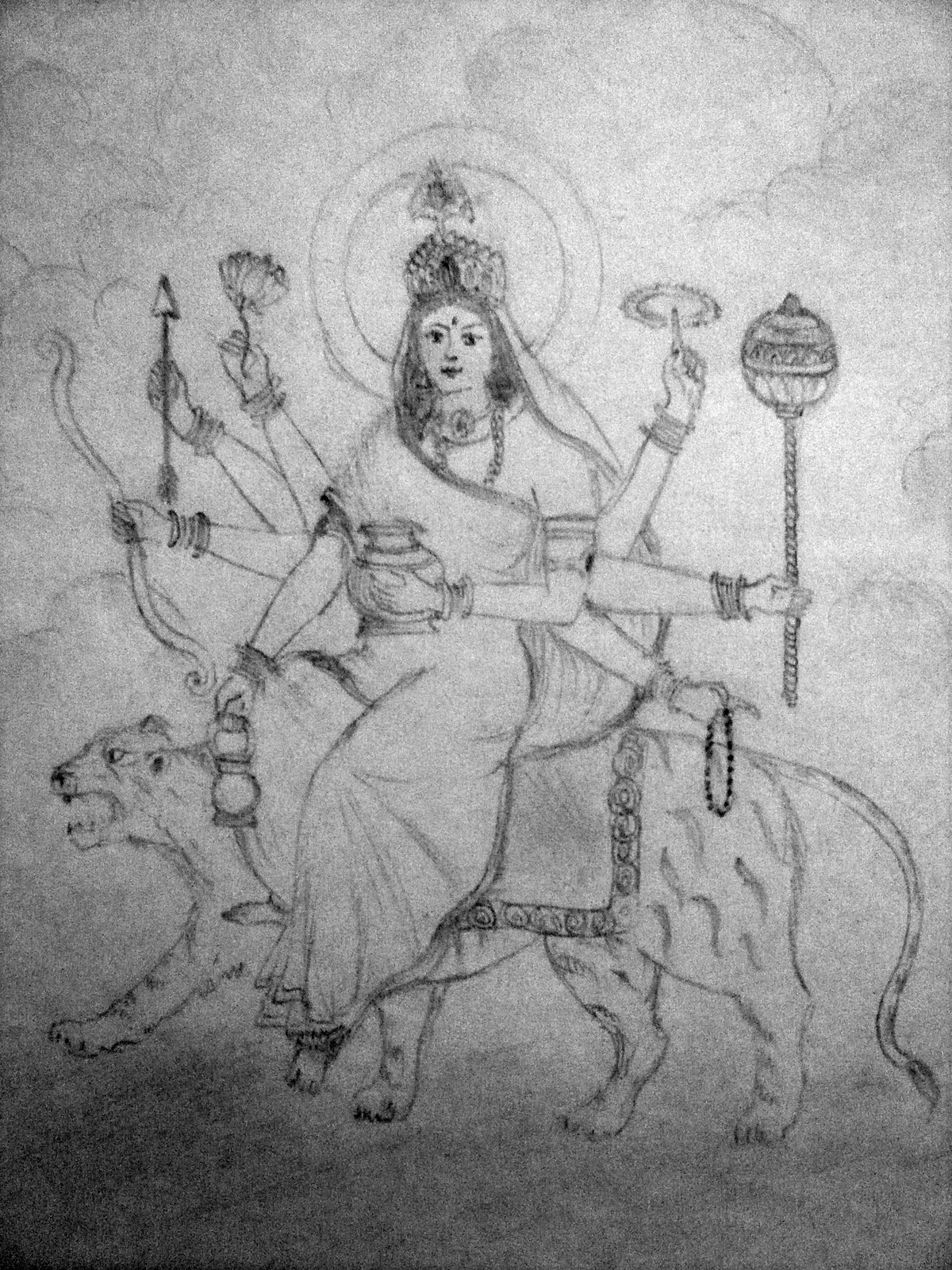 sketch-of-the-9-avatars-of-goddess-durga-jai-sundha-mata