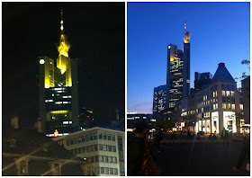 Commerzbank iluminado em Frankfurt