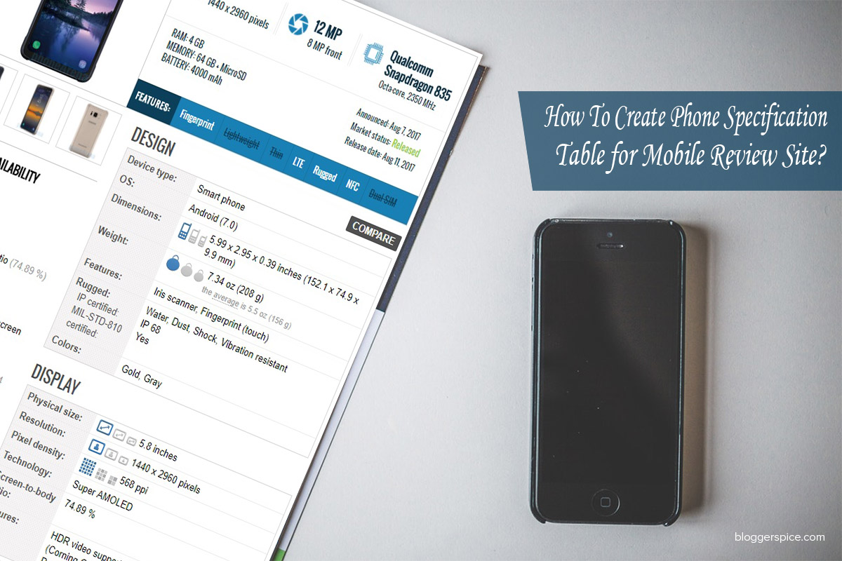 How To Create Phone Specification Table for Mobile Review Site? Latest Technology News, Reviews & Comparisons, Mobile Phones