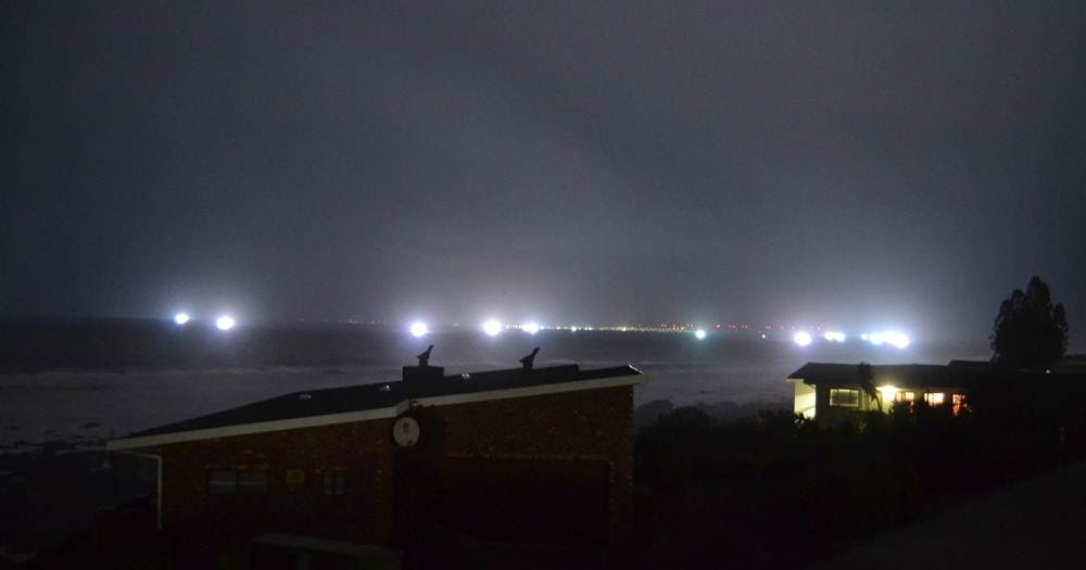 Port Elizabeth Daily Photo Chokka boat lights off Seaview