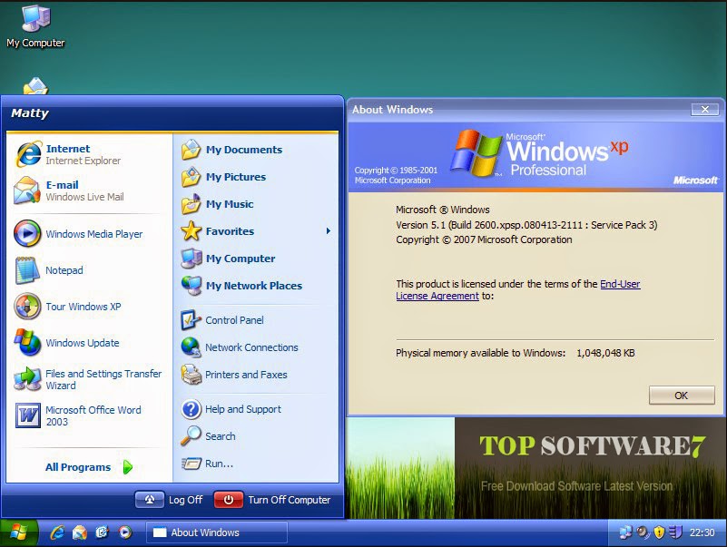 Windows XP Professional SP3 Free Download Top Software7