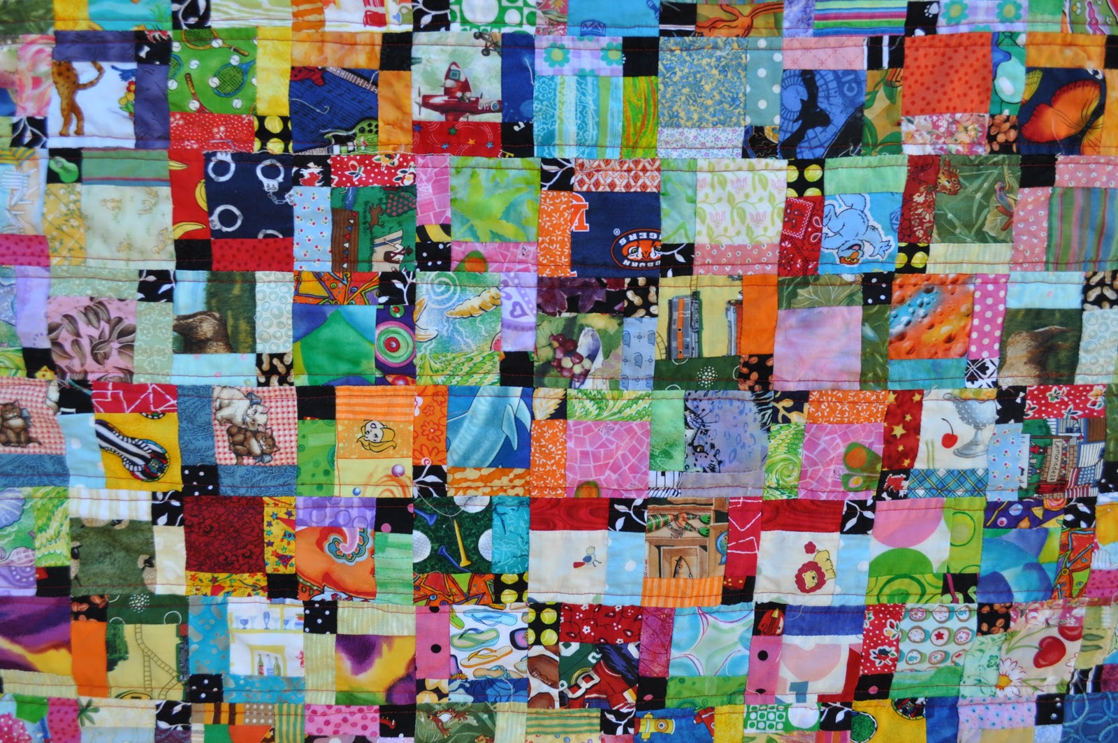 audreypawdrey Scrappy Disappearing Nine Patch Quilt