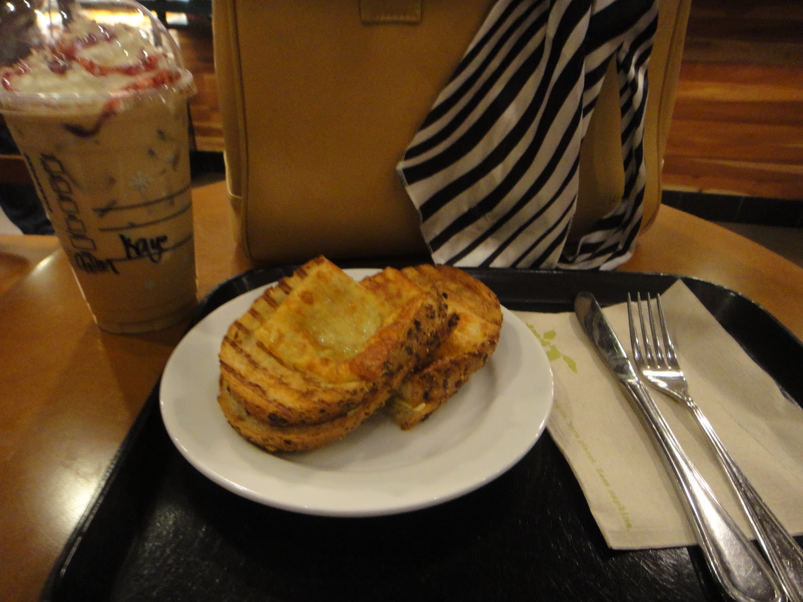 Everyday Food Bites Starbucks Caramel Macchiato, Cranberry Mocha, Beef Brisket Sandwich and