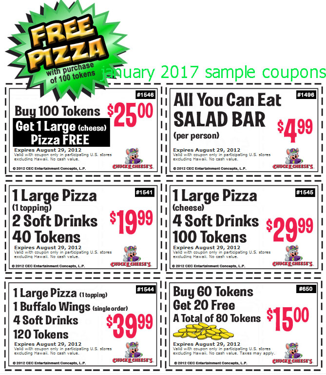 Printable Coupons 2023 Chuck E Cheese Coupons