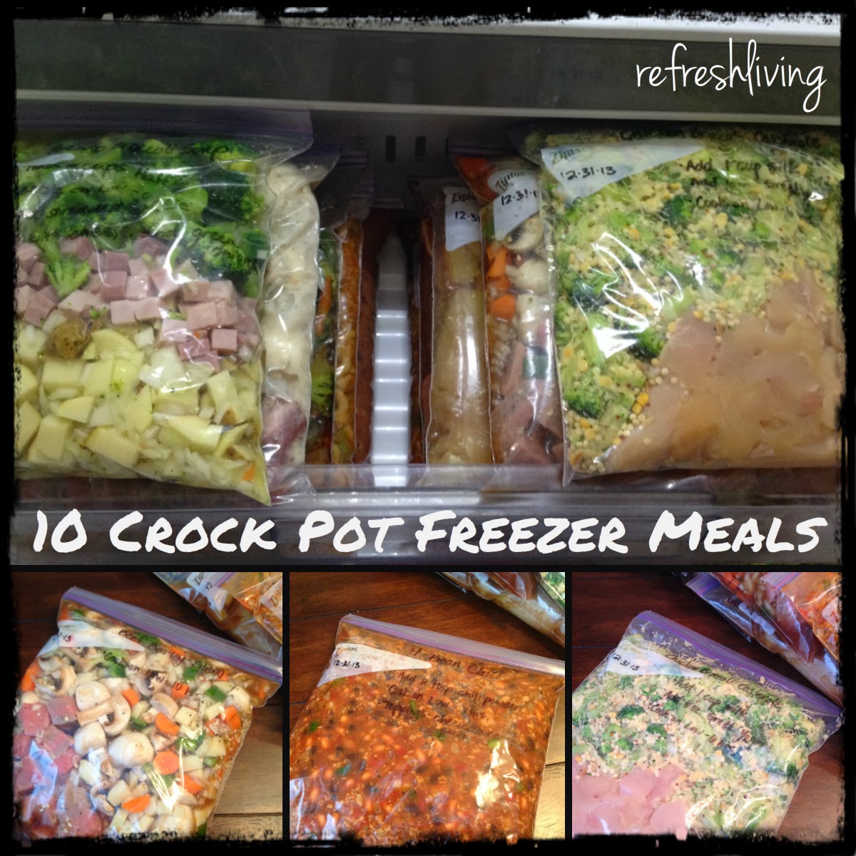 10 Crock Pot Freezer Meals - Refresh Living