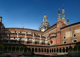 The Certosa di Pavia is notable for its lavish Gothic and Renaissance architecture