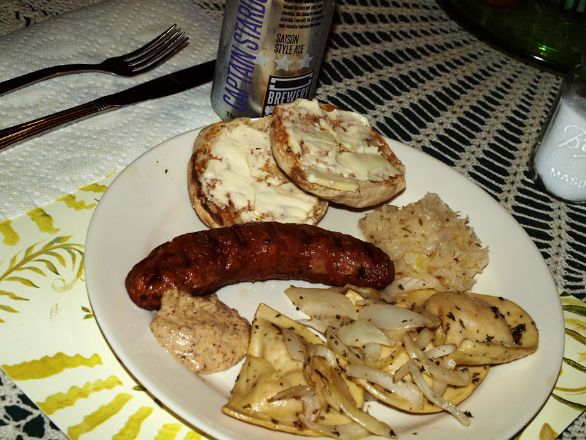 Pellet Smoker Cooking Smoked Kraut Brats & Pierogies