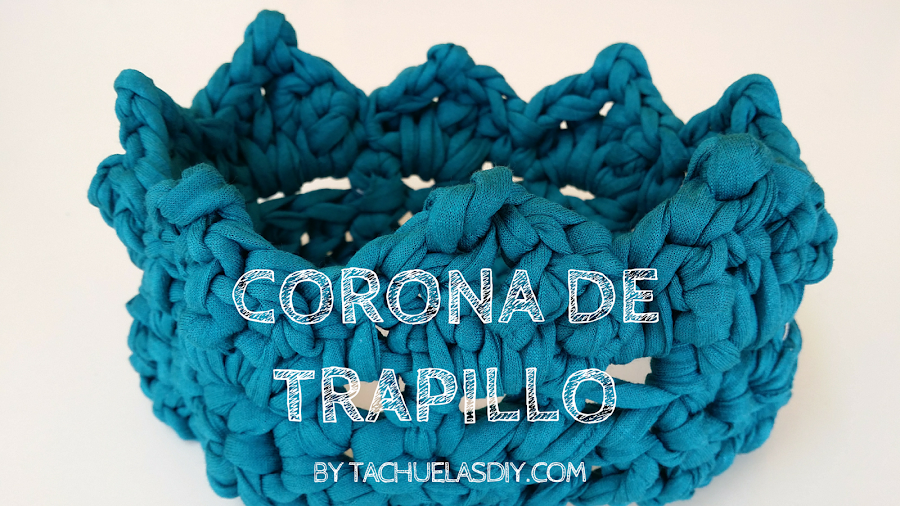 Tutorial paso a paso para hacer 2 tipos diferentes de corona o tiara de princesa o rey elsa de frozen con puntas y muy fácil de hacer a medida tejiendo trapillo,ganchillo xxl o crochet xxl.