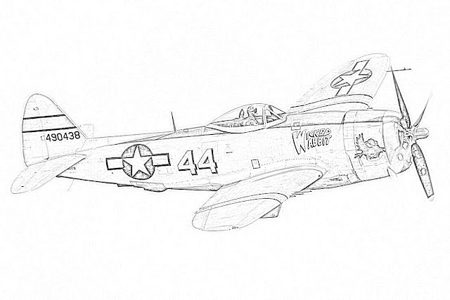 coloring page World War II fighter worldwartwo.filminspector.com