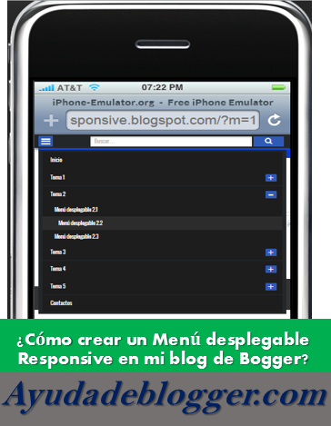 ¿Cómo crear un Menú desplegable Responsive en mi blog de Blogger?