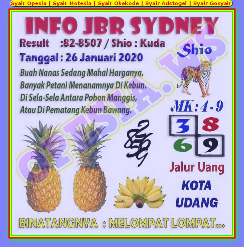 1 New Message Kode Syair Sydney 26 Januari 2020 Forum Syair Togel Hongkong Singapura Sydney