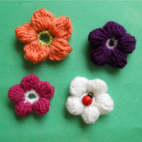 crochet 5 petals flower