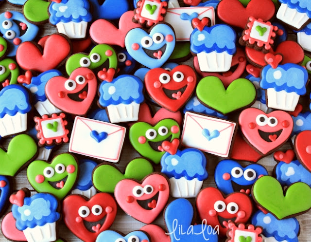 Make decorated happy heart cookies for Valentine's Day ~tutorial
