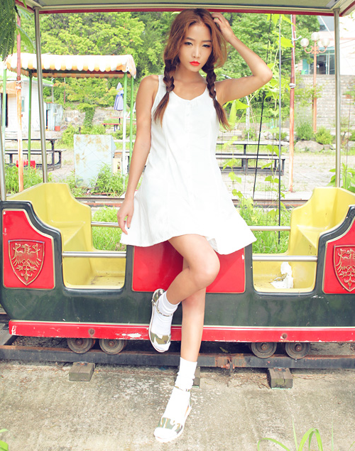 [Stylenanda] Buttoned White Mini Dress | KSTYLICK - Latest Korean ...