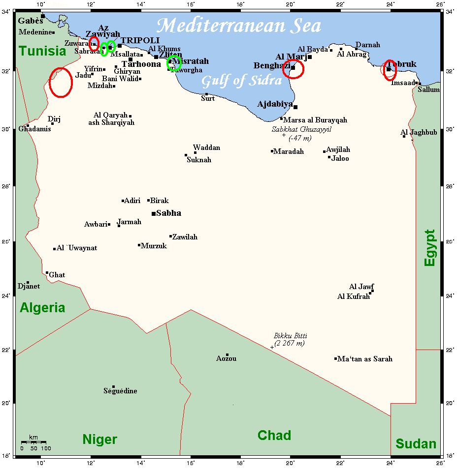 Карта ливии на русском языке с городами подробная