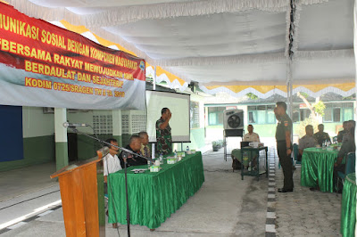 KODIM 0725/SRAGEN GELAR KOMUNIKASI SOSIAL BERSAMA KOMPONEN MASYARAKAT