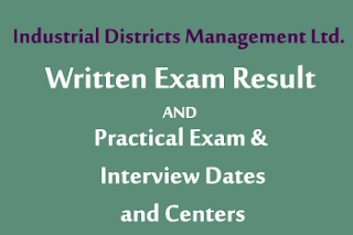 IDM Written Exam Results and Practical/Interview Exam Dates and Centers