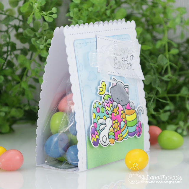 Easter Treat Bag by Juliana Michaels featuring Newton's Nook Designs Frames & Flags Die Set and Newton's Easter Basket Stamp Set