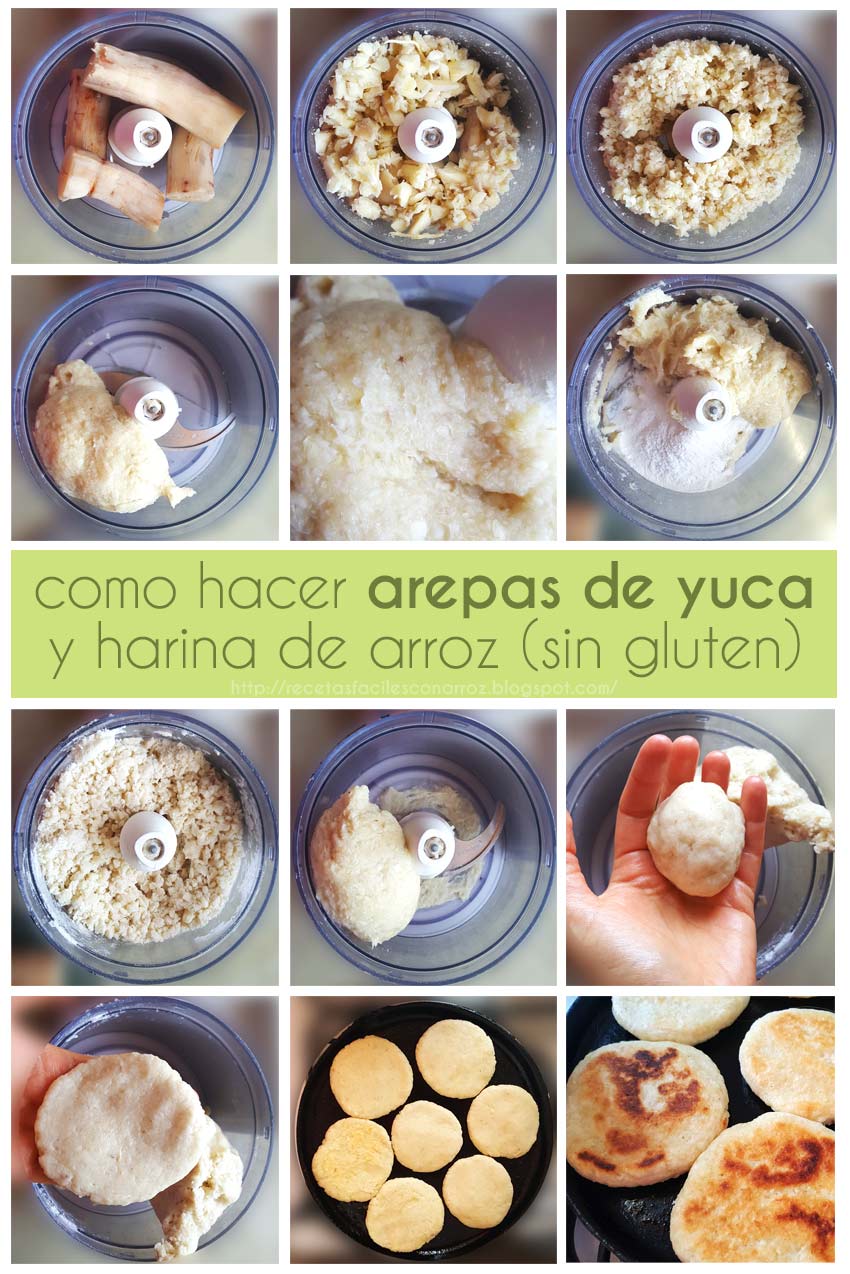 Recetas fáciles con arroz: Como hacer las mejores arepas de yuca (mandioca)  sin gluten, veganas! Fáciles, económicas, riquísimas!! (Incluye  fototutorial)