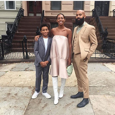 Solange and her husband Alan Ferguson with her son Julez.