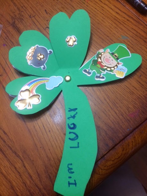 Kindergarten Lucky Family Shamrock Project