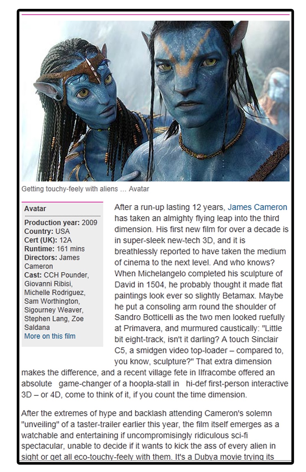 Avatar - film review - Assignment Point