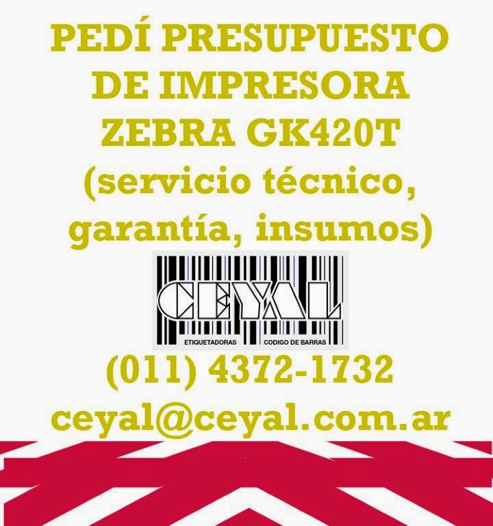 Zebra 420t gc de escritorio Z/oeste GBA Capfed