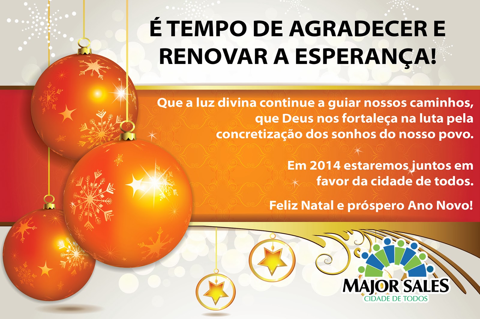 Mensagem de Natal e Ano Novo de todos que fazem a Prefeitura Municipal