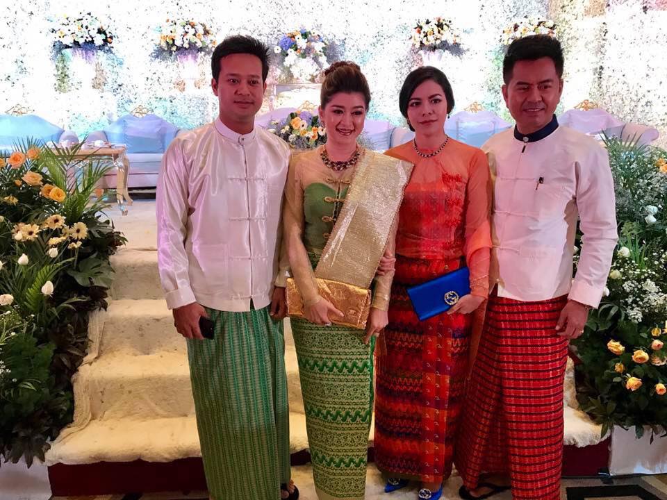 Pyay Ti Oo and Eaindra Kyaw Zin Couple Fashion At Myint Myat Wedding 