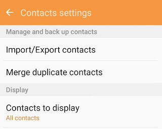 Contacts Settings