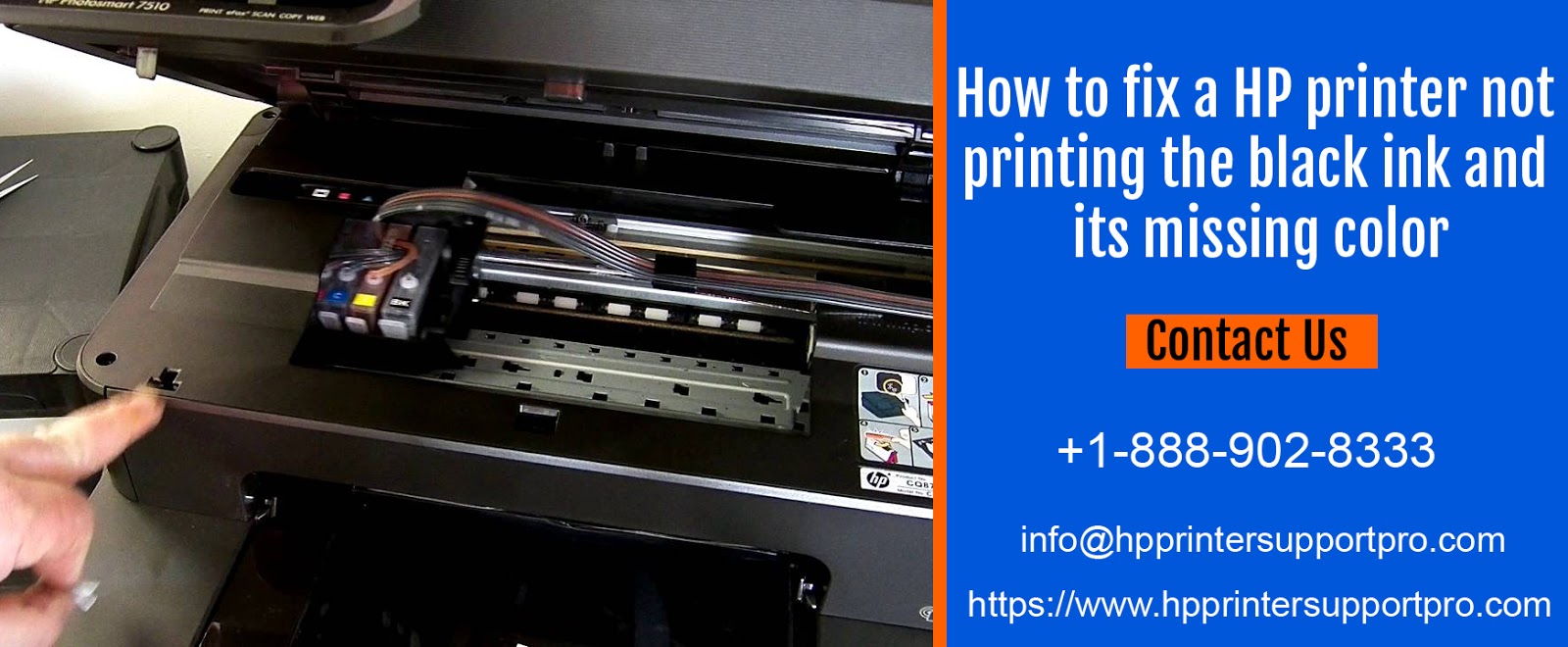 How to fix a HP printer not printing the black ink and its missing color