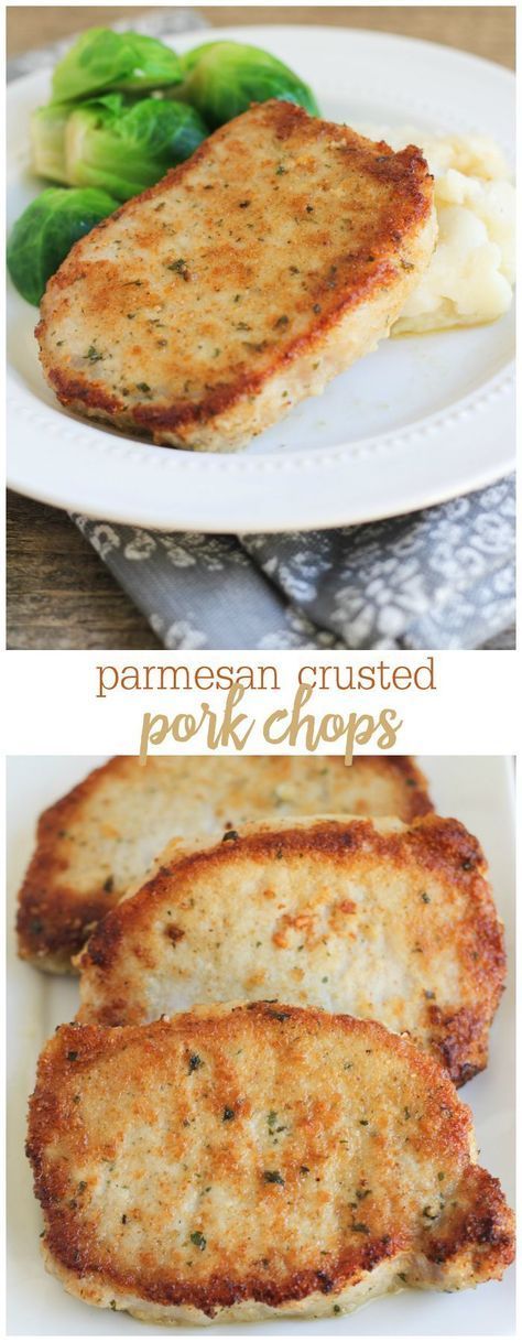 PARMESAN CRUSTED PORK CHOPS #parmesan #pork #chops #dinner #dinnerideas #dinnerrecipes #easydinnerrecipes