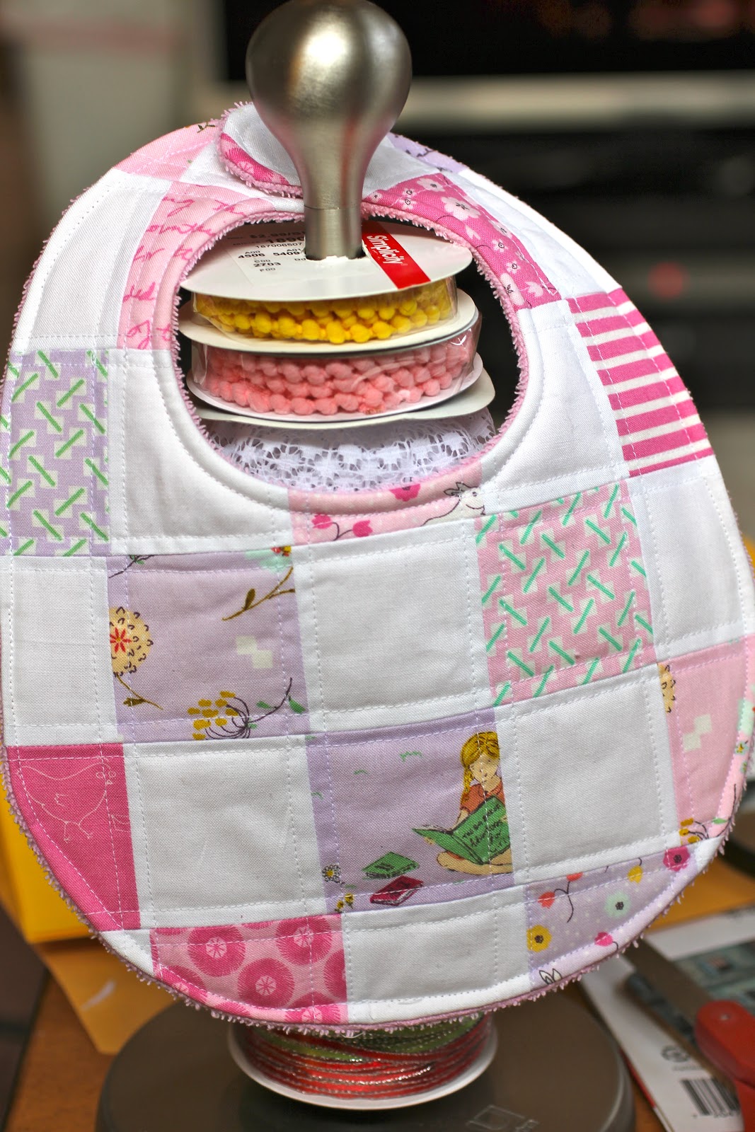 crooked whimsy quilted bib with recycled backing a tutorial