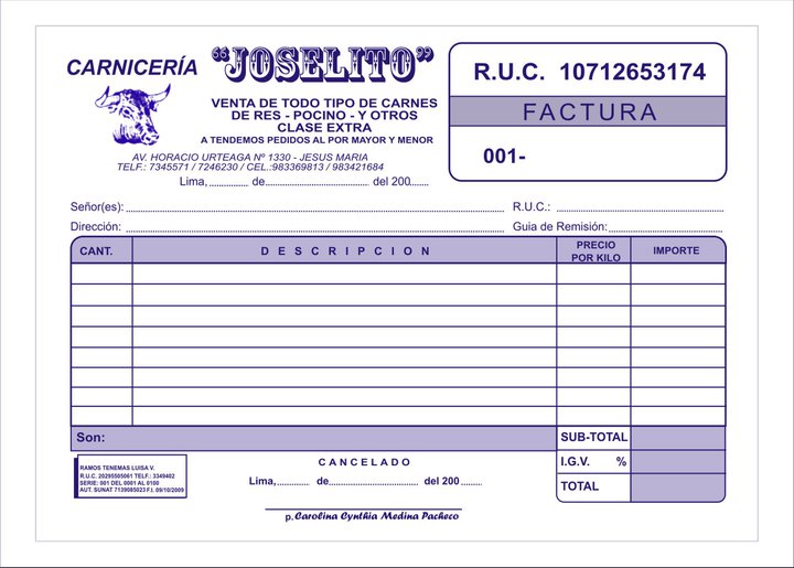 Resultado de imagen para facturas de venta en blanco