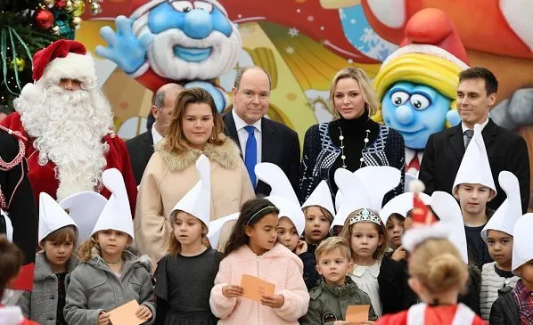 Prince Albert II, Princess Charlene, Louis Ducruet and Camille Gottlieb attended Children's Christmas ceremony