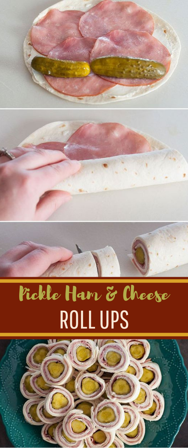 Classic Pickle Ham & Cheese Roll-ups #appetizer #snack