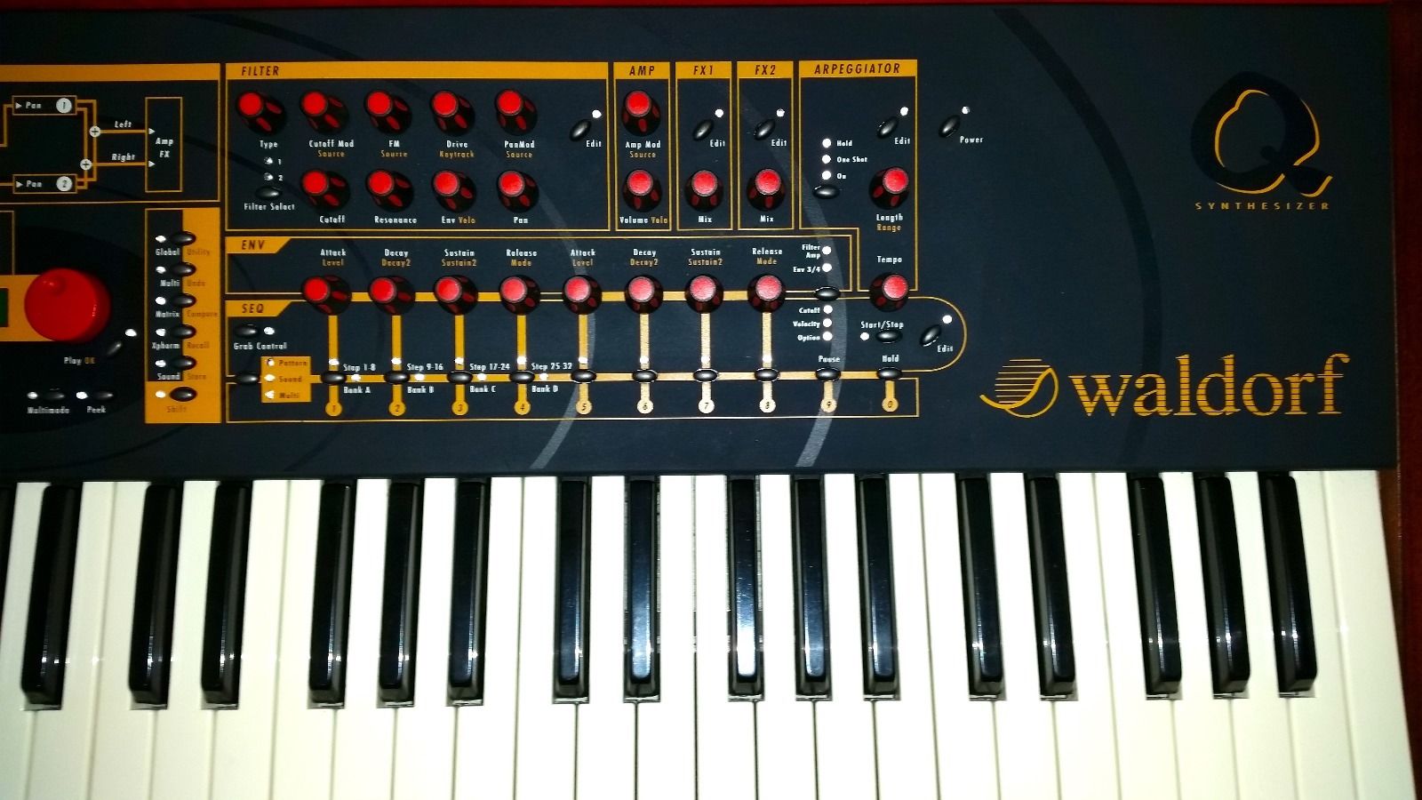 MATRIXSYNTH Waldorf Q Keyboard Synthesizer with Newer Style Red Knobs