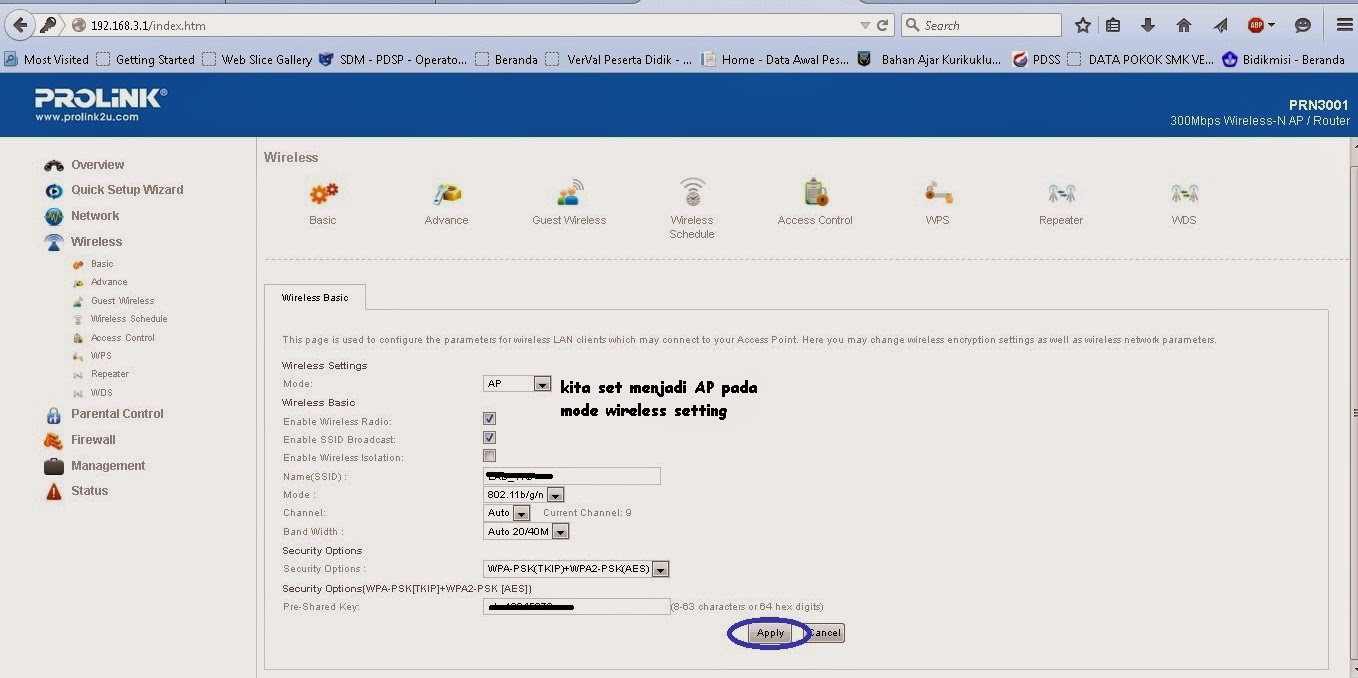 Cara Setting PROLINK PRN3001A Menjadi Router dan Access Point Pujihariono