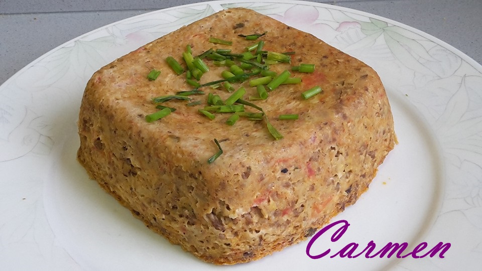 PASTEL DE CARNE PICADA DE TERNERA Y BERENJENA AL MICRO