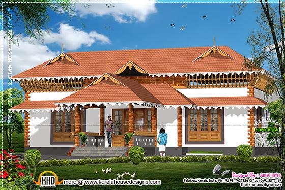 1600 square feet Kerala style house plan