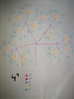 dibujamos las potencias y nos iniciamos en el concepto de fractales. visual thinking en matemáticas 1º ESO
