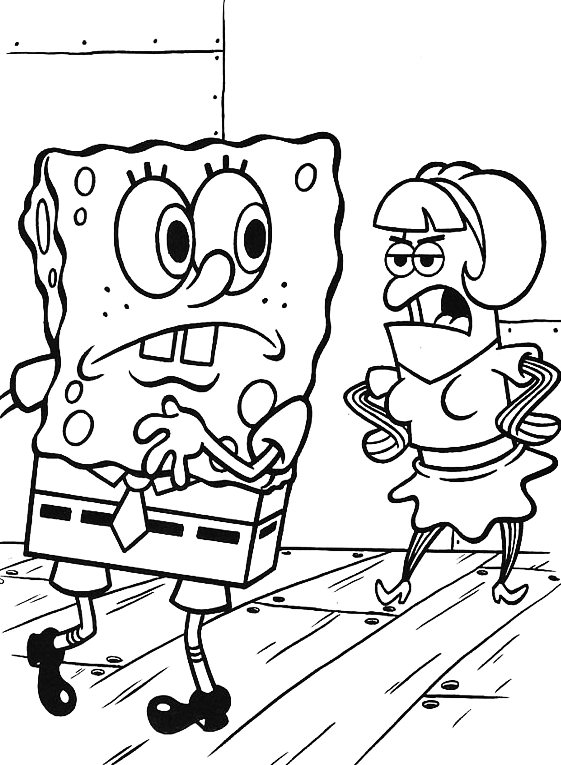 colorear dibujos y unir puntos: colorear personajes de bob esponja